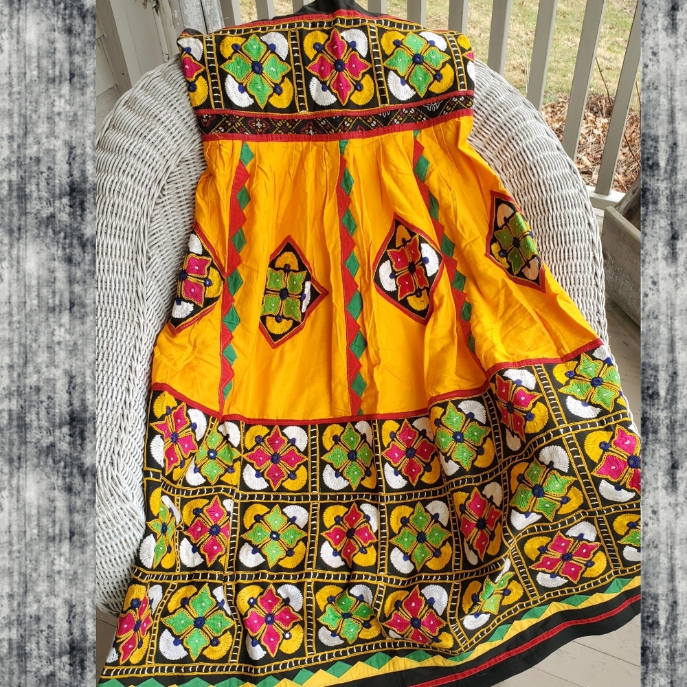 Handmade Embroidered Free Spirit Boho Hippie banjara zari people artisan skirt